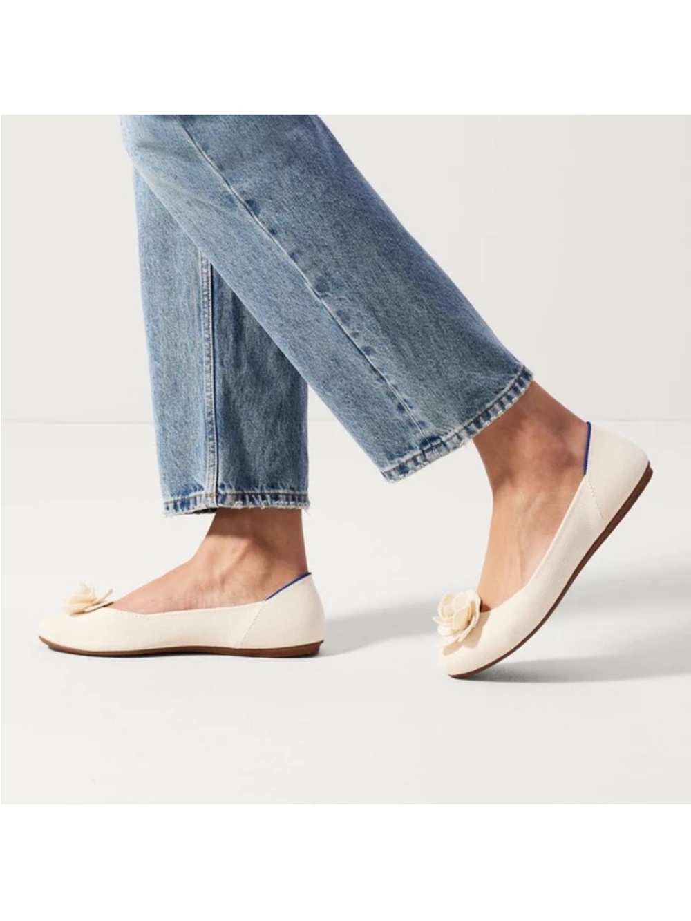 NWOT Rothy's The Petal Square Flats in White Ivory size 7 - Picture 3 of 12